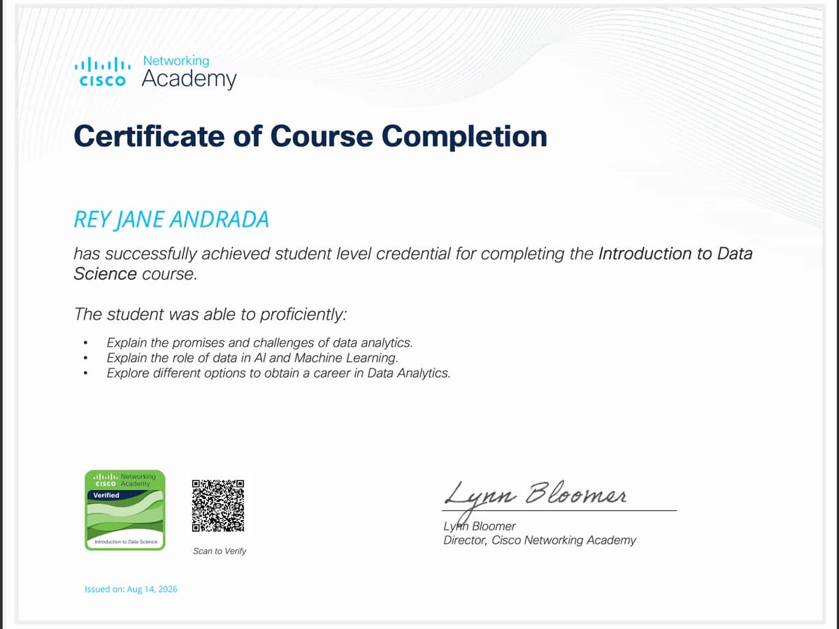CISCO Intro to Data Science