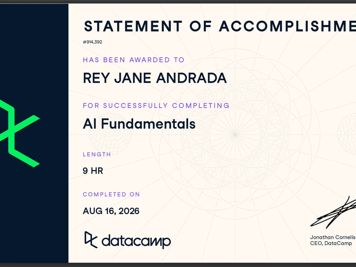 DataCamp AI Fundamentals Course